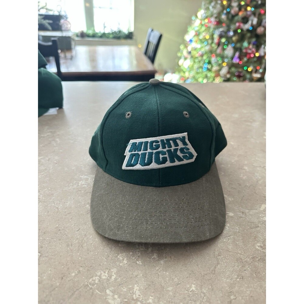 Men’s Vintage Mighty Ducks OSFA Green Hat Cap Adjustable Snap Back NHL